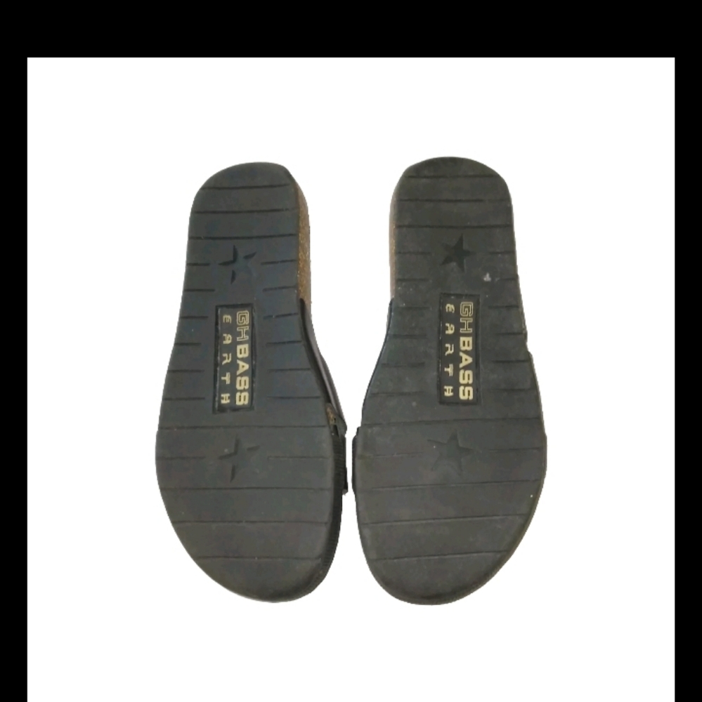 GH Bass Black Leather Thong Sandals 10 - Picture 4 of 7